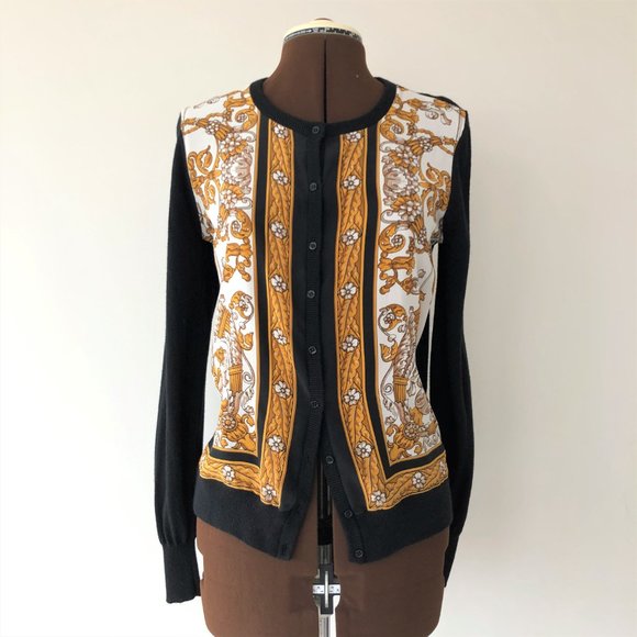 Joie Black Cardigan with Silk Front - Picture 1 of 8